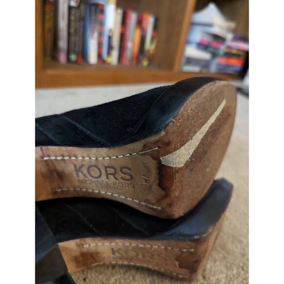 MICHAEL kors lucille stiletto tall black suede slouch boots sz 7 euc - Picture 4 of 7